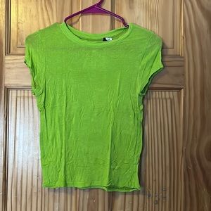 Lime green cropped tee. Size small.
